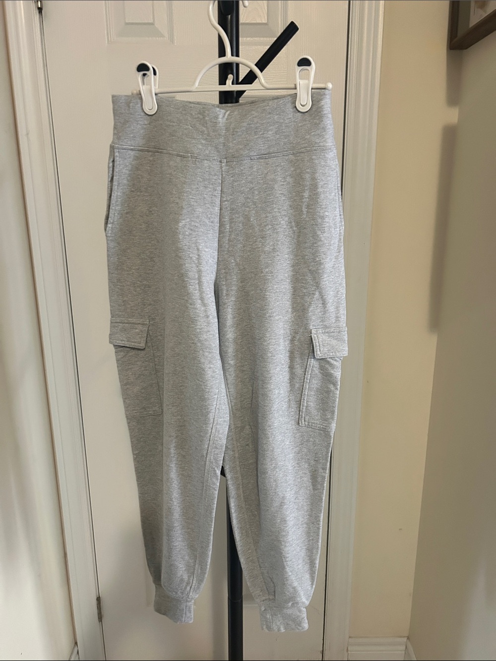 aerie Light Gray Cargo Track Joggers